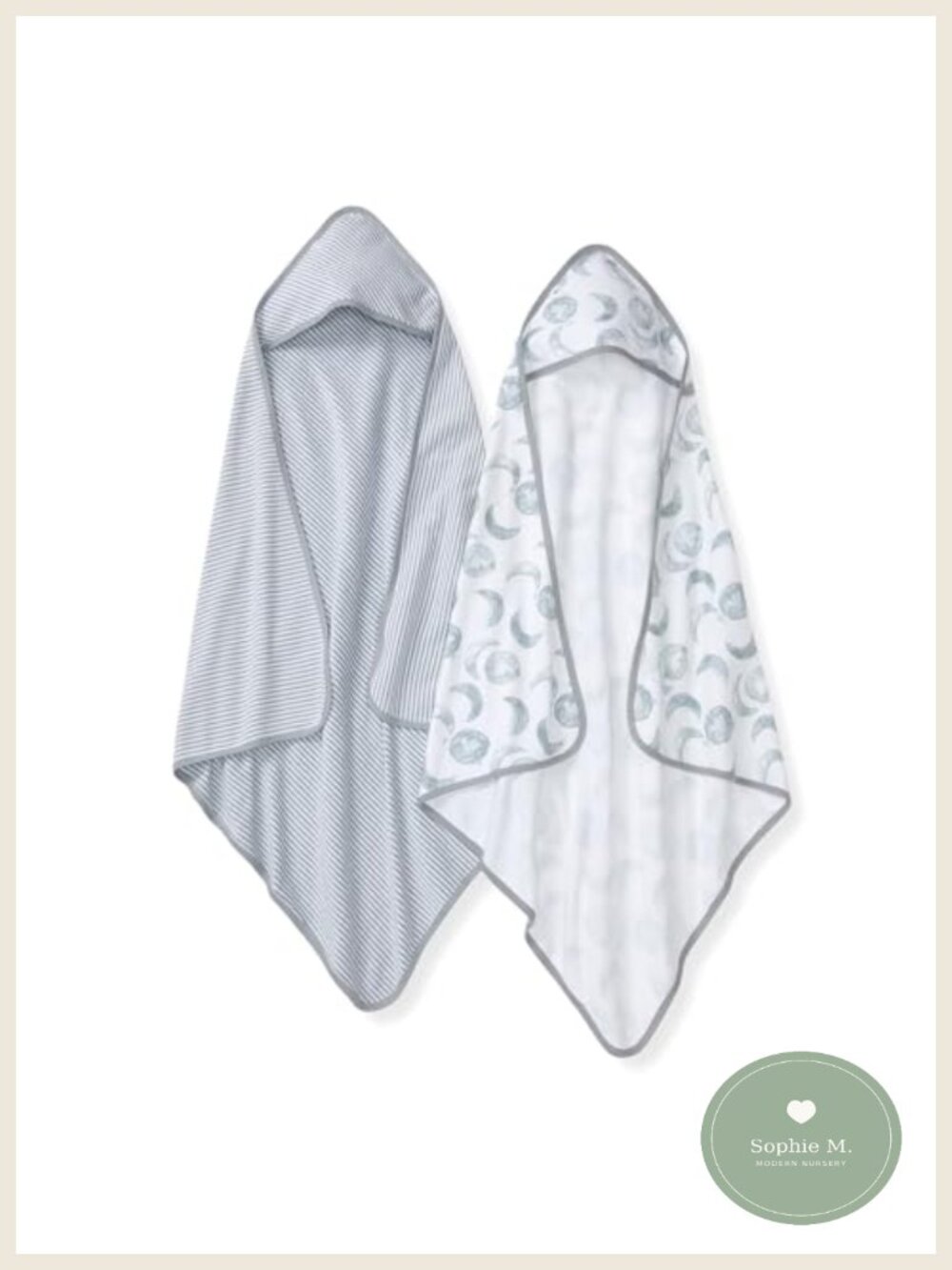 Organic Cotton Hooded Baby Towels 2-Pack Soft Absorbent Bath Essentials